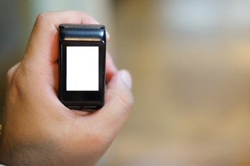 Smart Watch in young man hand