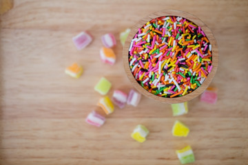 Sugar sprinkle dots, decoration for cake and bekery