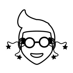 face guy happy outline vector illustration eps 10