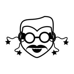 face guy happy outline vector illustration eps 10