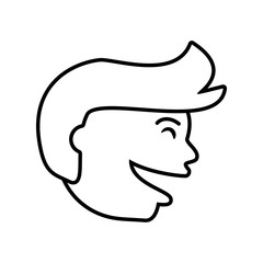 face guy happy outline vector illustration eps 10