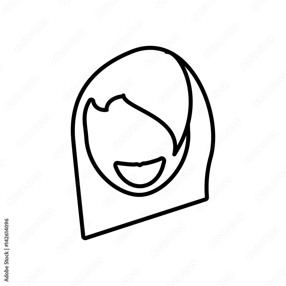 Canvas Prints face girl funny glasses outline vector illustration eps 10