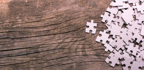 Puzzle pieces with empty space for text