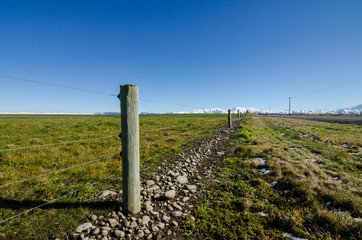 Christchurch, New Zealand, 7 AUG, 2016: 3 hours journey from Christchurch to Lake Tekapo will go through patches of greener land before start getting the first views of the magnificent Southern Alps.