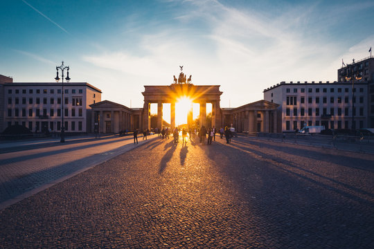 Brandenburg Gate in sunset light