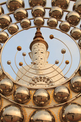Five Big white Buddhas at Wat phasornkaew Temple,A view of Beautiful temple. Located in Phetchabun province northern of Thailand .