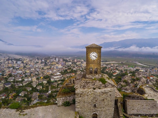 Fototapeta na wymiar Gjirokastra Castle Aerial view in Albania