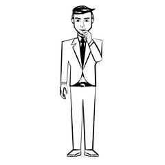 man character posture line vector illustration eps 10