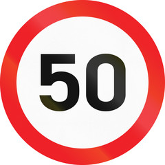 Road sign used in Cyprus - Maximum speed limit