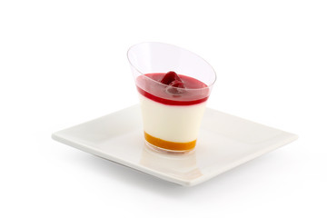 Creamy cherry and apricot cream white plate