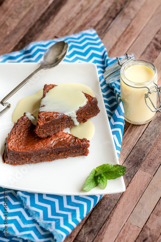 Gateau Au Chocolat Avec Creme Anglaise 2 Wall Mural Wallpaper Murals Jerome Romme