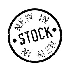 New In Stock rubber stamp. Grunge design with dust scratches. Effects can be easily removed for a clean, crisp look. Color is easily changed.