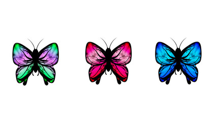 Neon butterflies.