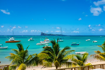 amazing white beaches of Mauritius island. Tropical vacation