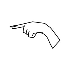 hand woman finger point line vector illustration eps 10