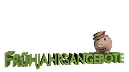 3d-Illustration Sparschwein mit Schriftzug 