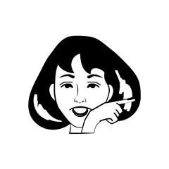 cartoon woman character posture line vector illustration eps 10