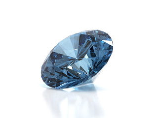 3d blue diamond isolated on white background.  