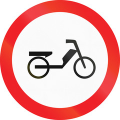 Road sign used in Cyprus - No mopeds