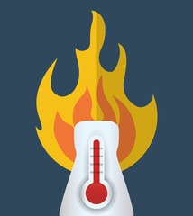 hot thermometer fire weather concept vector illustration eps 10
