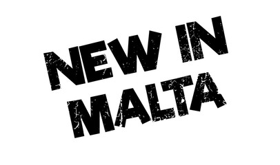 New In Malta rubber stamp. Grunge design with dust scratches. Effects can be easily removed for a clean, crisp look. Color is easily changed.