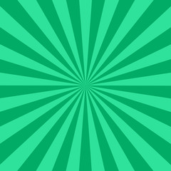 sunburst background green color isolated vector