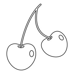 Cherry icon, outline style