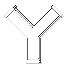 Industrial pipe alphabet letter Y icon