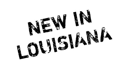 New In Louisiana rubber stamp. Grunge design with dust scratches. Effects can be easily removed for a clean, crisp look. Color is easily changed.