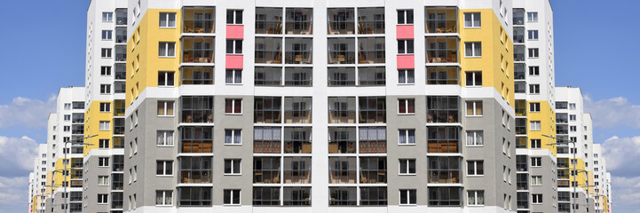 Obraz premium Panorama of residential high-rise apartment buildings