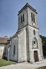 Fototapeta na wymiar The medieval gothic church in Champagne, France.