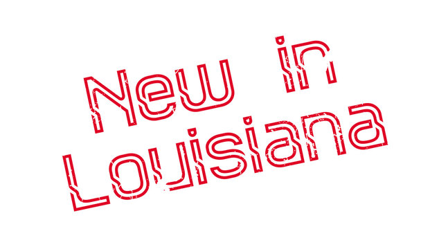 New In Louisiana rubber stamp. Grunge design with dust scratches. Effects can be easily removed for a clean, crisp look. Color is easily changed.