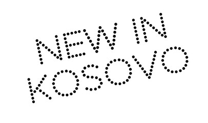 New In Kosovo rubber stamp. Grunge design with dust scratches. Effects can be easily removed for a clean, crisp look. Color is easily changed.