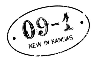 New In Kansas rubber stamp. Grunge design with dust scratches. Effects can be easily removed for a clean, crisp look. Color is easily changed.