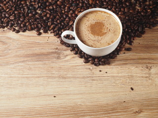 A cup of coffee with cinnamon