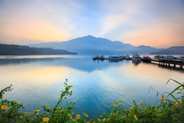Sun Moon Lake before sunrise ,Taiwan.