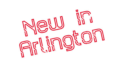 New In Arlington rubber stamp. Grunge design with dust scratches. Effects can be easily removed for a clean, crisp look. Color is easily changed.