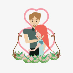 love couple romance relationship vector illustration eps 10