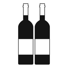 Two bottles of wine icon, simple style