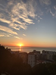 Malaga sunset in January