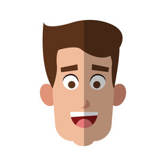 happy man cartoon icon over white background. colorful design. vector illustration