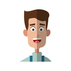 happy man cartoon icon over white background. colorful design. vector illustration