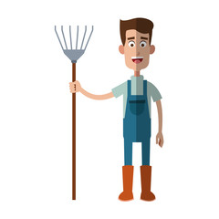 gardener man with garden tool icon over white background. colorful design. vector illustration