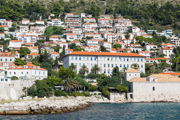 Fototapeta na wymiar Seaside buildings in Dubrovnik, Croatia