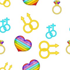 Gay and lesbian elements pattern, cartoon style