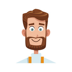 happy man cartoon icon over white background. colorful design. vector illustration