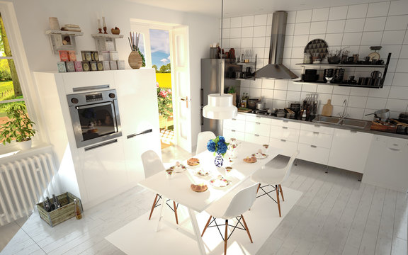 White Sunny Kitchen