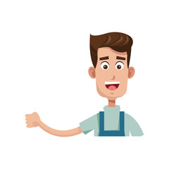 happy man cartoon icon over white background. colorful design. vector illustration