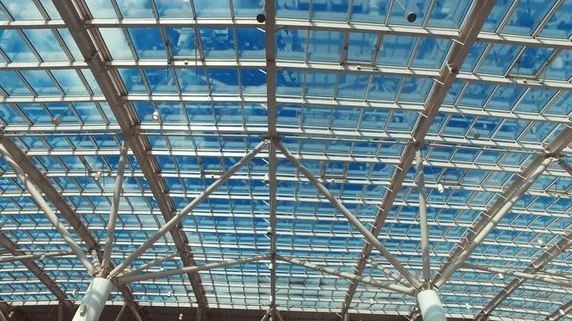 metal structures on the roof. dolly video