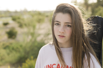 Portrait of a 15 year old teenage girl